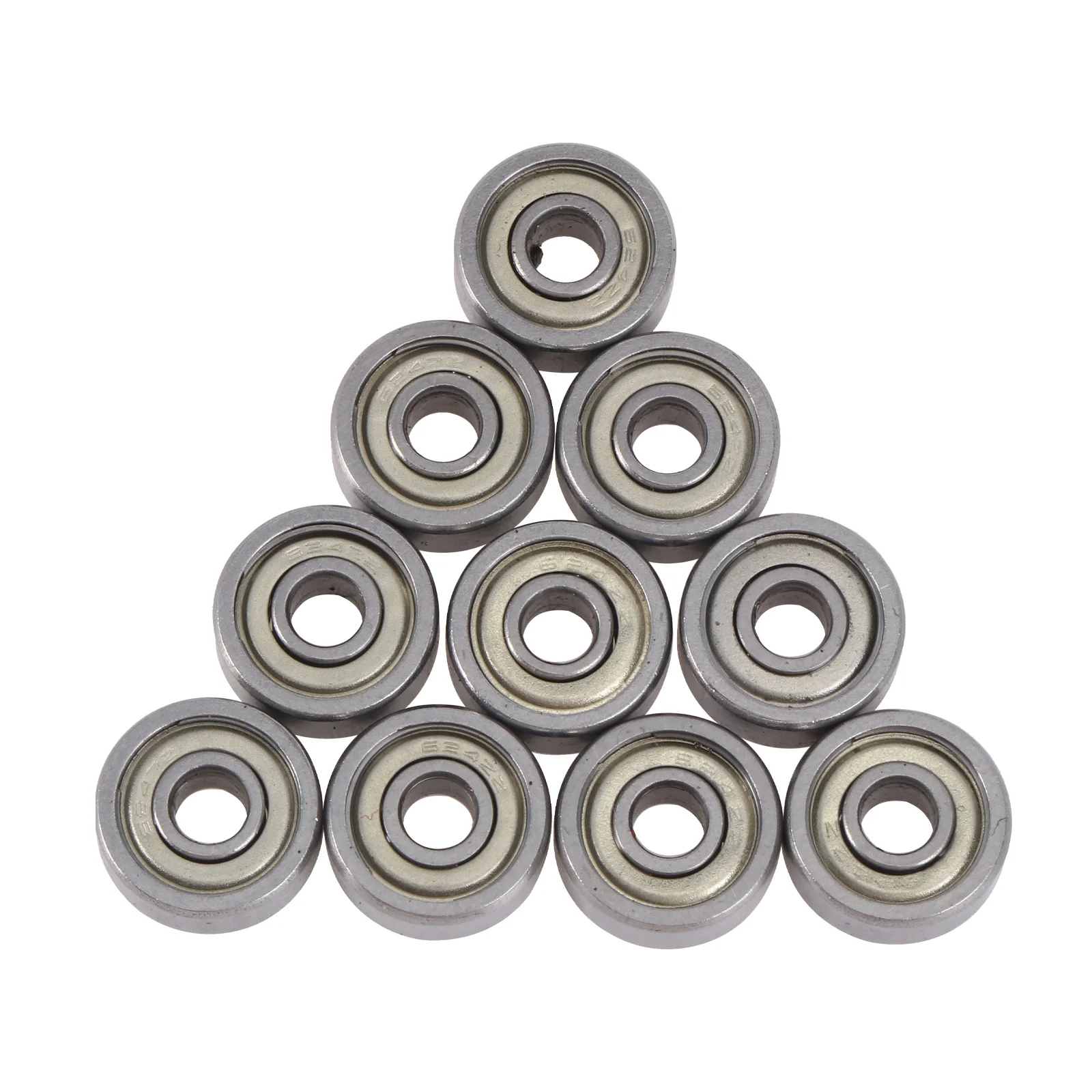 10 Pcs Deep Groove Ball Miniature Bearings 624ZZ 3D Printer Extruder Silver Radial