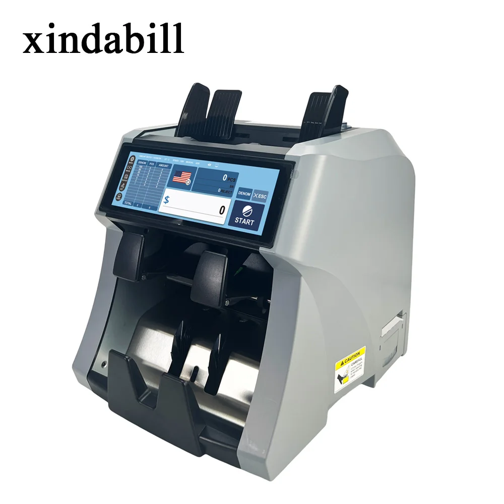 

Dual CIS Full Touch Screen Money Counter Machines With Two Pockets Bank Note Bill Cash Sorter Counting Mixed Value Counters