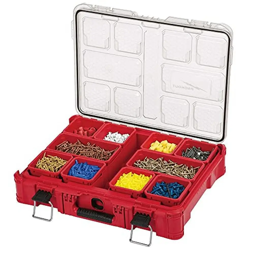 Impact Resistant Polymer Packout Organizer with 10 Removable Bins IP65 Rated Weather Seal 19.76