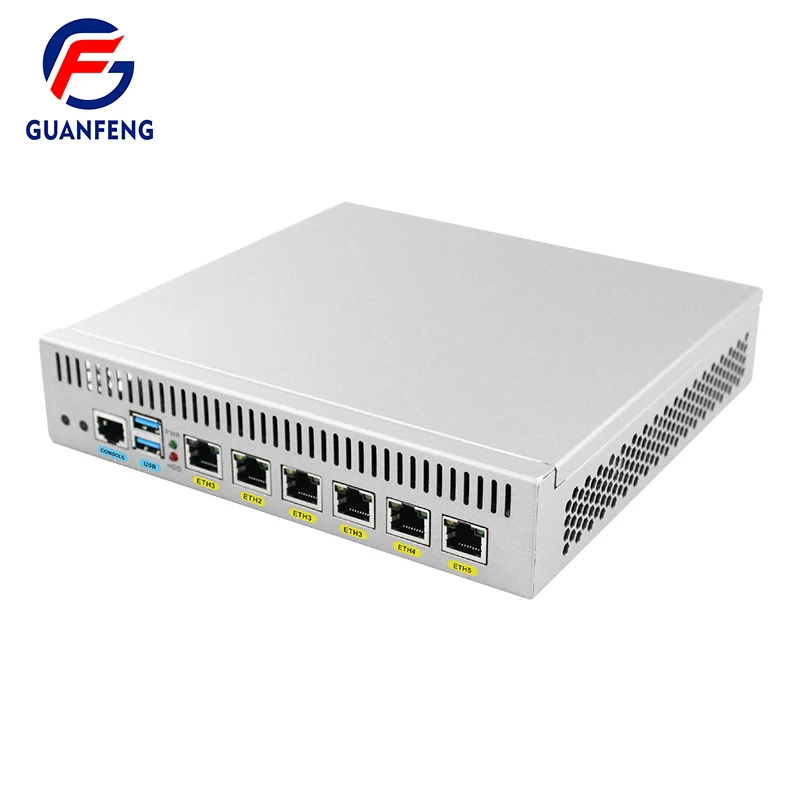 Guanfeng Factory 9inch 6LAN 1COM Firewall Router 2*DDR4 Core I7-1165G7 4 Cores 8 Threads Pfsense Linux