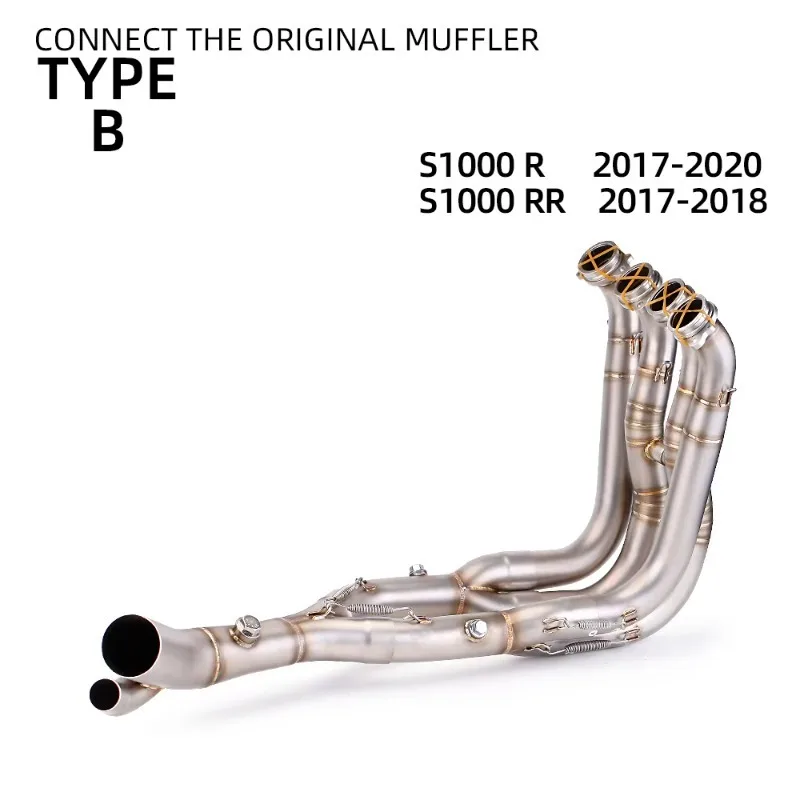 ل BMW S1000RR 2017 2018 2020 دراجة نارية الفولاذ المقاوم للصدأ العادم أنظمة العادم الكاملة S1000R رأس الأنابيب