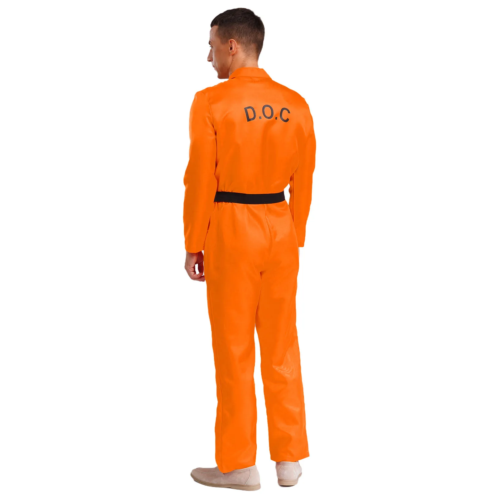 

Halloween Carnival Prisoner Jail Imprisonment Cosplay Adult Women Men Jumpsuit Jail Prison Convict Theme Party Role Play Costume