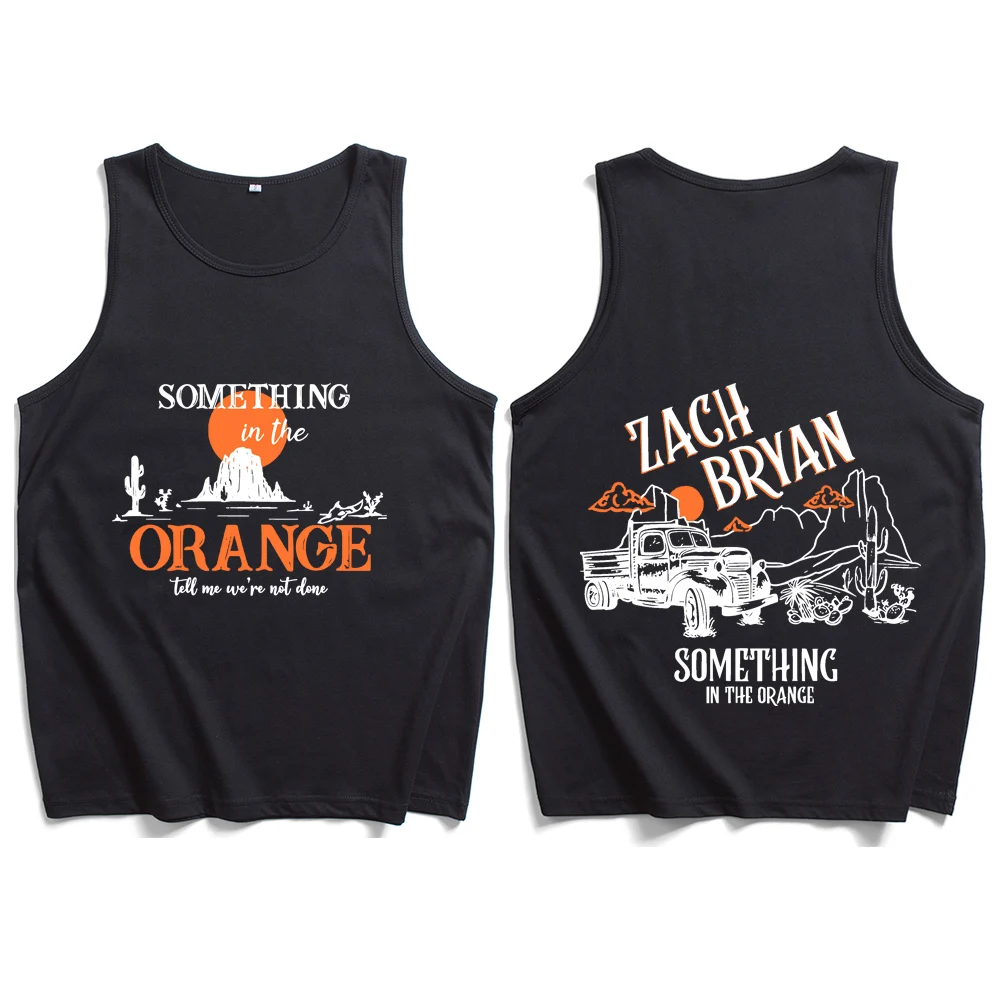 Zach Bryan Something in The Orange 2024 Tank Tops Vest T-Shirt Unisex T-shirt Sleeveless Summer Casual Regular Printing