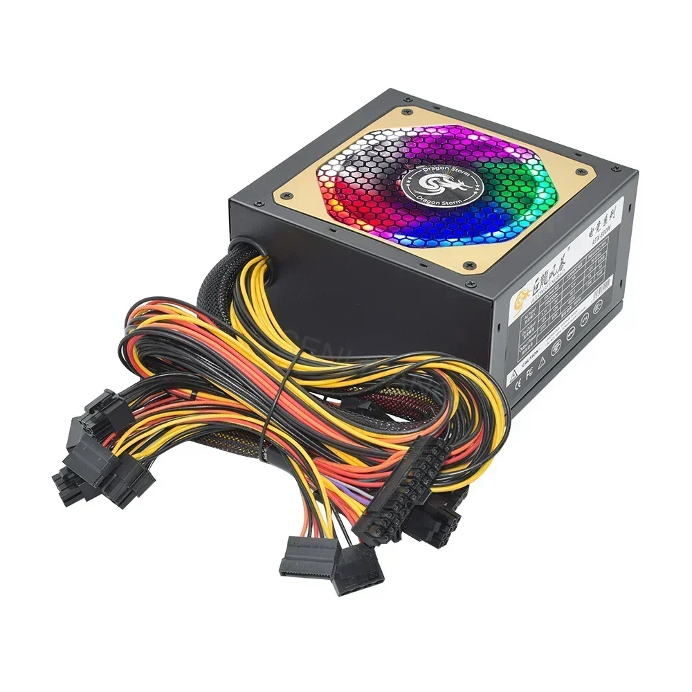 110/230V ATX 400W 600W RGB Színes Zajtalan Gabonarosta Tápegység 24pin 12V asztali e-sports videó Műkődés Számítógépes áram Ajánlattétel