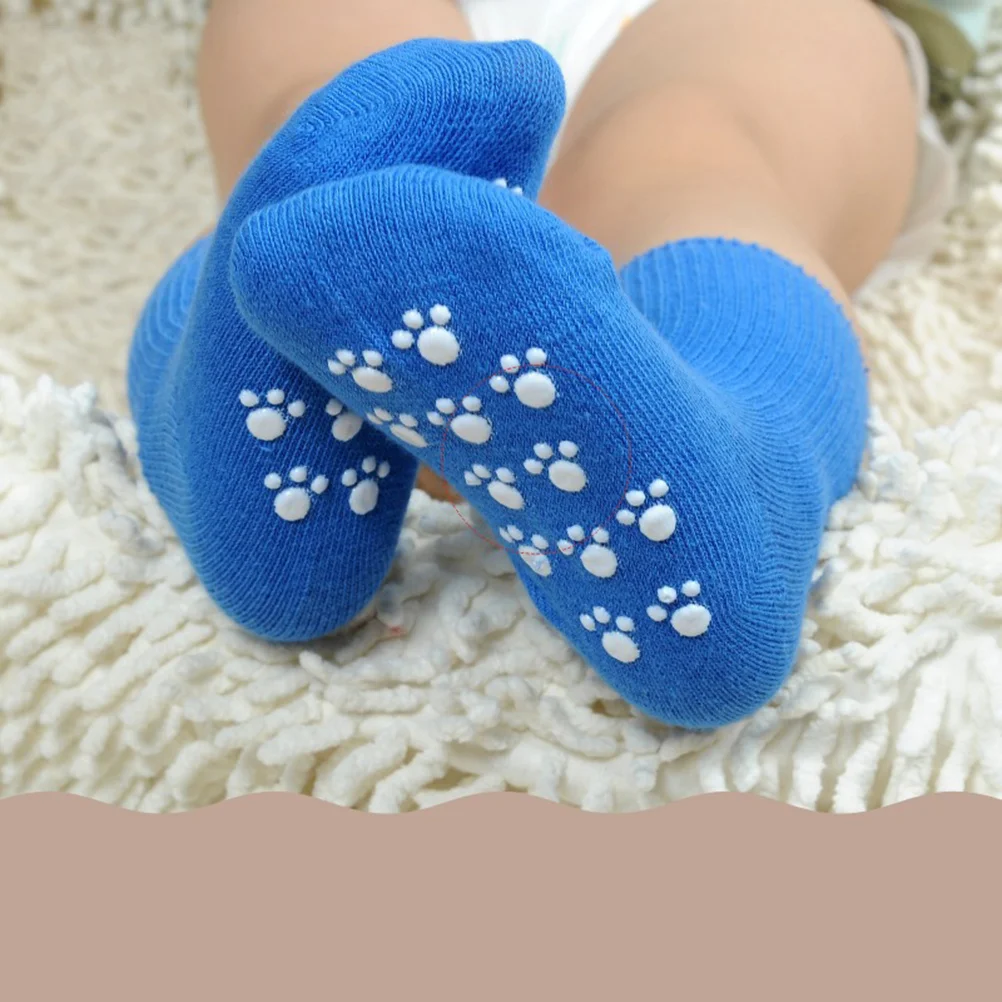 

Royal Blue Non-Slip Turn Cuff Socks for Kids 4-6 Years Old Comfortable Durable Safe Walking Support Baby Socks
