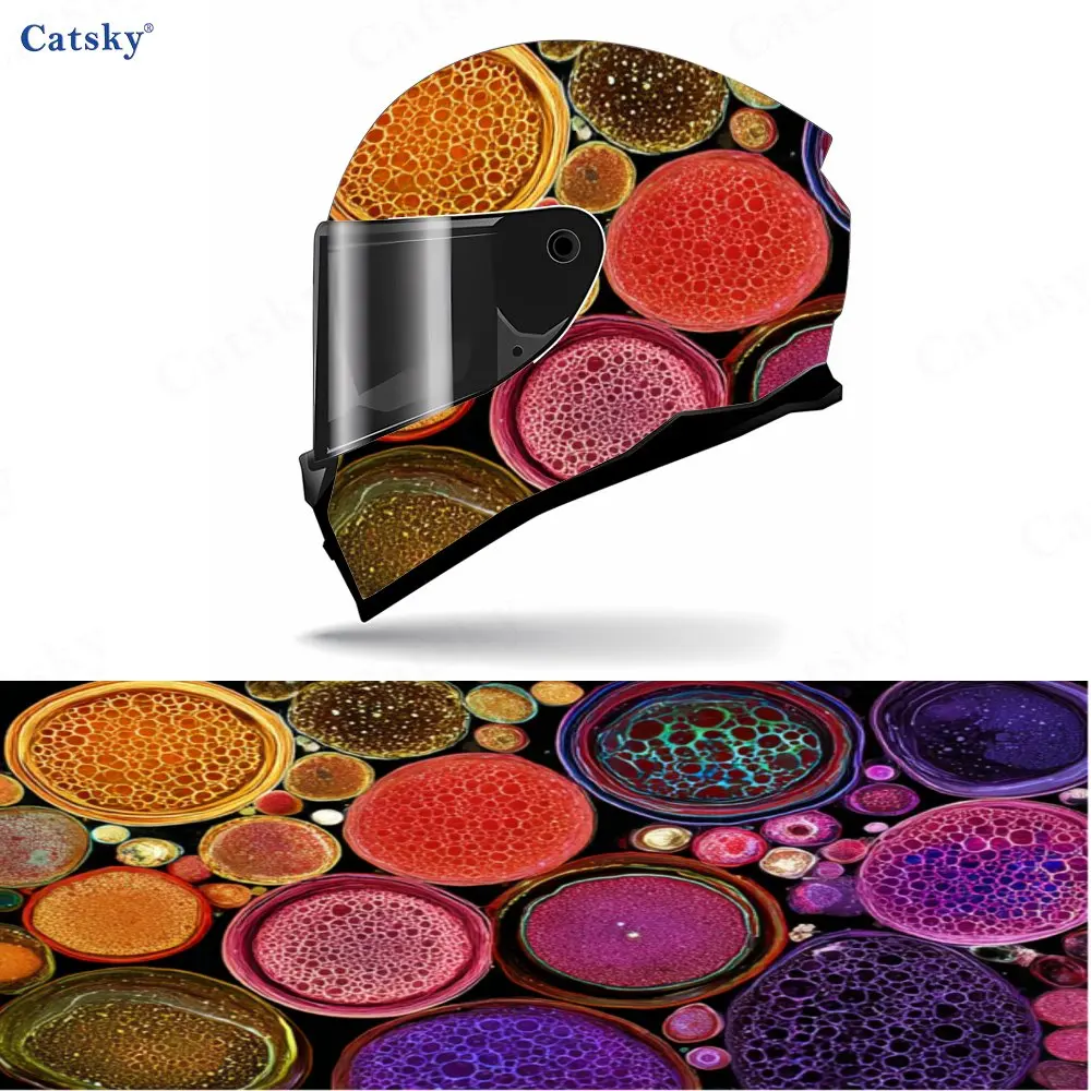 Etiqueta engomada impermeable autoadhesiva del casco de la motocicleta del material del PVC del patrón circular, pega firmemente y no caiga, impermeable y w
