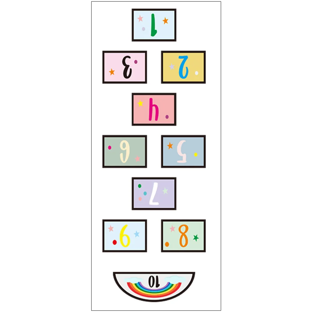 

Hopscotch Floor Vision Funny Game Decal Kid Stickers Number Kids Toys Educational Decals for Room