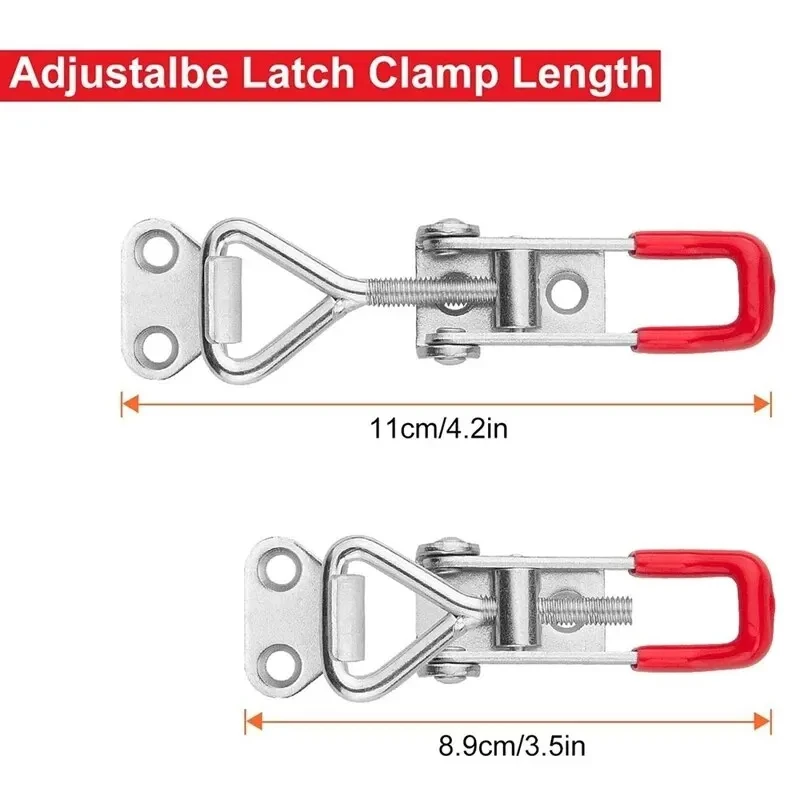 2PCS Heavy Iron Adjustable Buckle Lock Clamp Box Buckle Clamp Door Bolt Type Quick Clamp Accessory Horizontal Clamp Catch Clas image 3