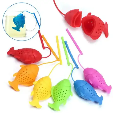 Creative Silicone Tea Strainers Fish Shape Tea Infuser Strainer Leaf Filter Diffuser Teaware Teapot Accessory Kitchen Gadget