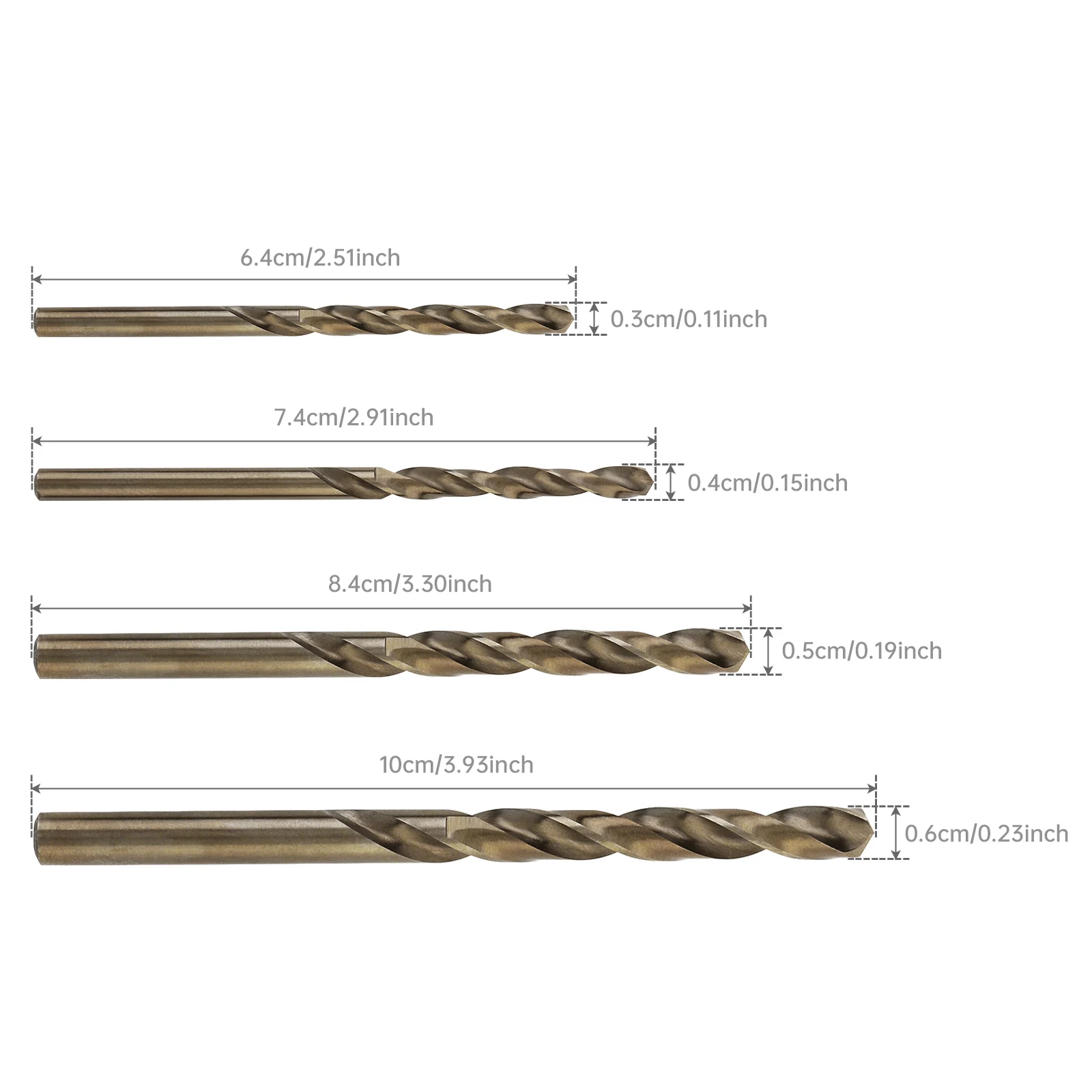 1 Piece 4 Inch M35 Cobalt Step Twist Drill Bit Metal Drill Bit Set Cobalt Drill Bits For Hard Metals Stainless Steel Cast Iron