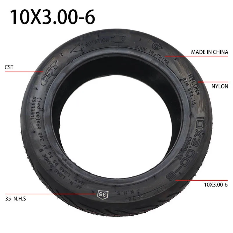 電動スクーター用チューブレスタイヤホイールアクセサリーサイズ10x300-6インチ