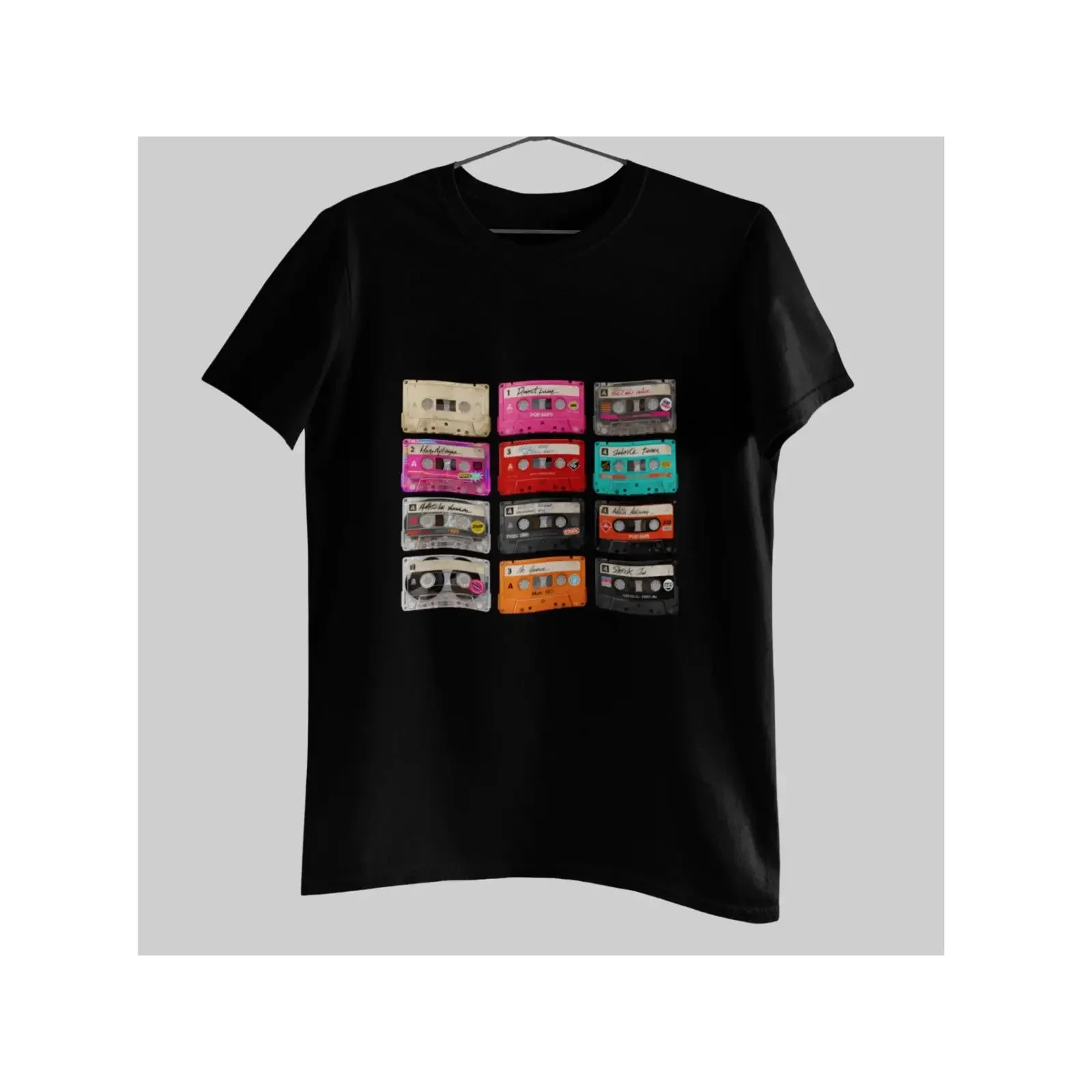 Retro Cassette Tape T Shirt Vintage Mixtape Collage 80s 90s Music Lover Image 1 of 4 vintage Washed fashion Unisex Casual