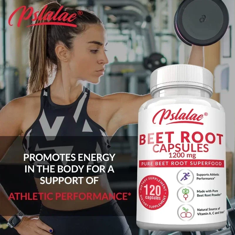 Organic Beetroot Capsules 1200mg - Exercise Support, Promote Digestion, Enhance Immunity