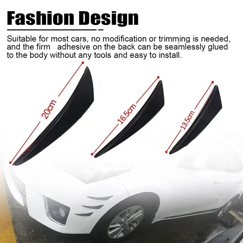 6 units/set Universal front bumpers, lip diffuser, splitter, fins, body spoiler, car tuning canards, car decoration in Valence