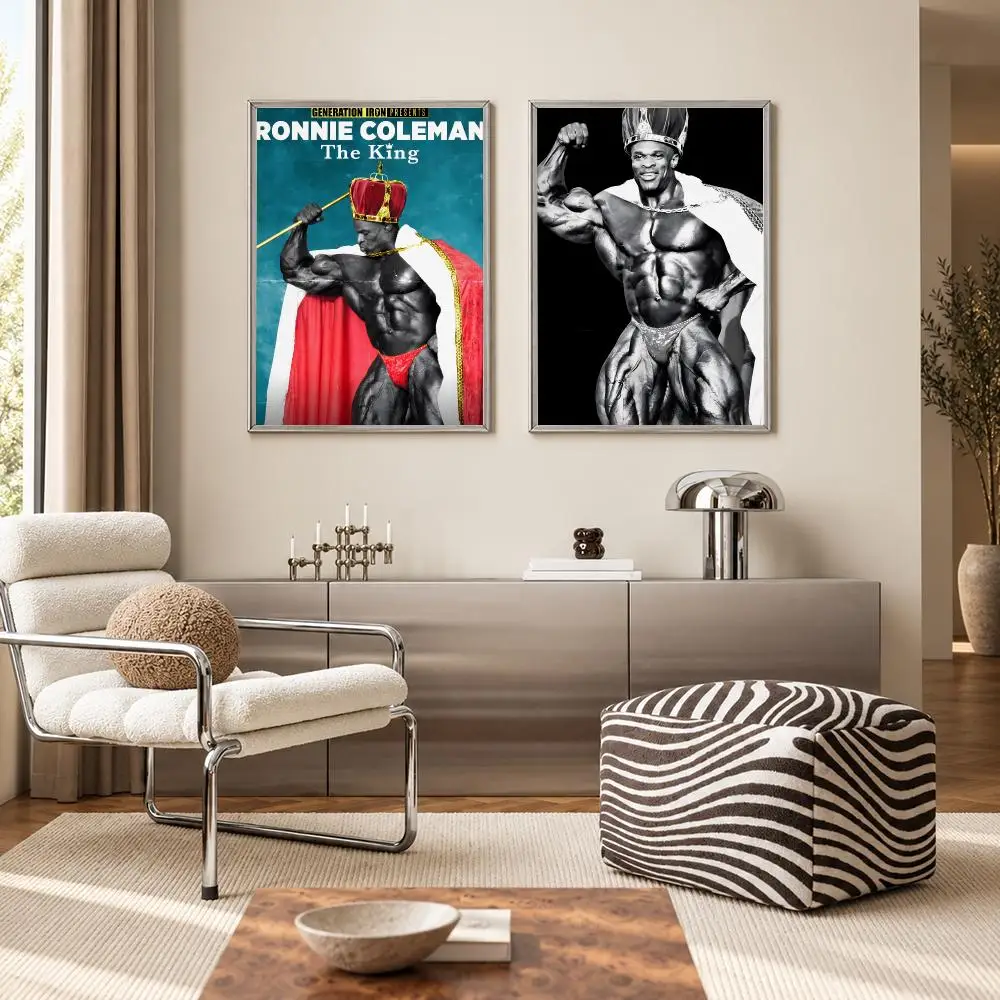 Legendary Professional Bodybuilder Ronnie Coleman Poster Self‑Adhesive Waterproof PP Poster Coffee Bar Wall Art Home Decor