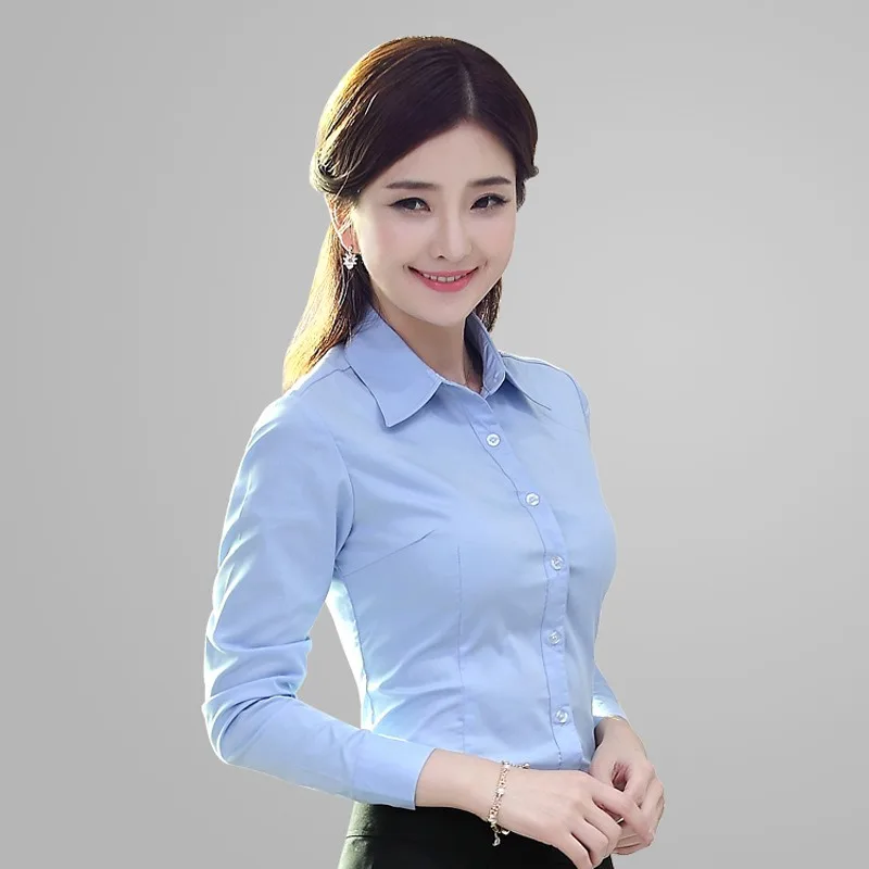 

Professional White Shirt Women's Long Sleeved Slim Fitting Formal Attire Work Clothes Women's Commuting Shirt