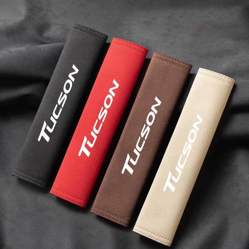 

Замшевый кожаный автомобильный ремень безопасности, чехол на плечо для Hyundai Tucson Accent Elantra Santa fe Sonata I20 I30 I40 ix25 ix35