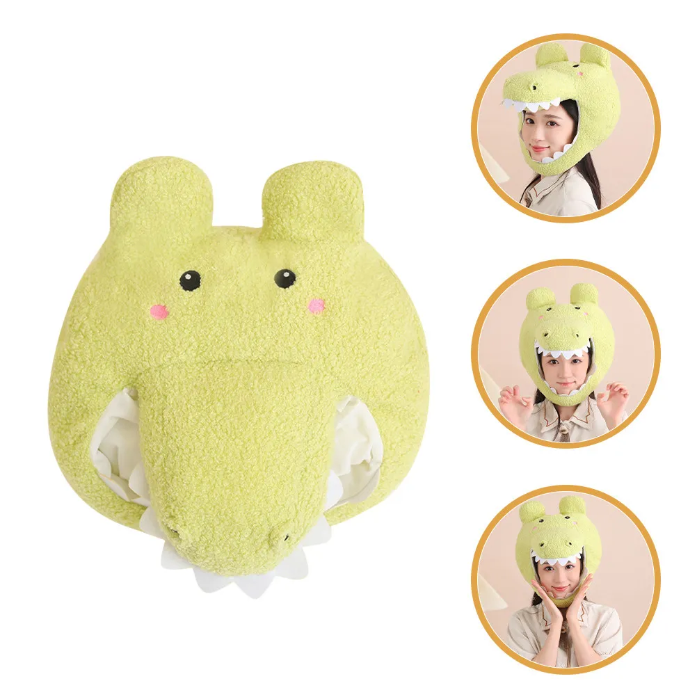 Chapeau en forme de tête d'alligator, chapeau d'animal de dessin animé mignon pour enfants, doux et confortable, accessoires photo, costume de fête, Festival, anniversaire, mariage