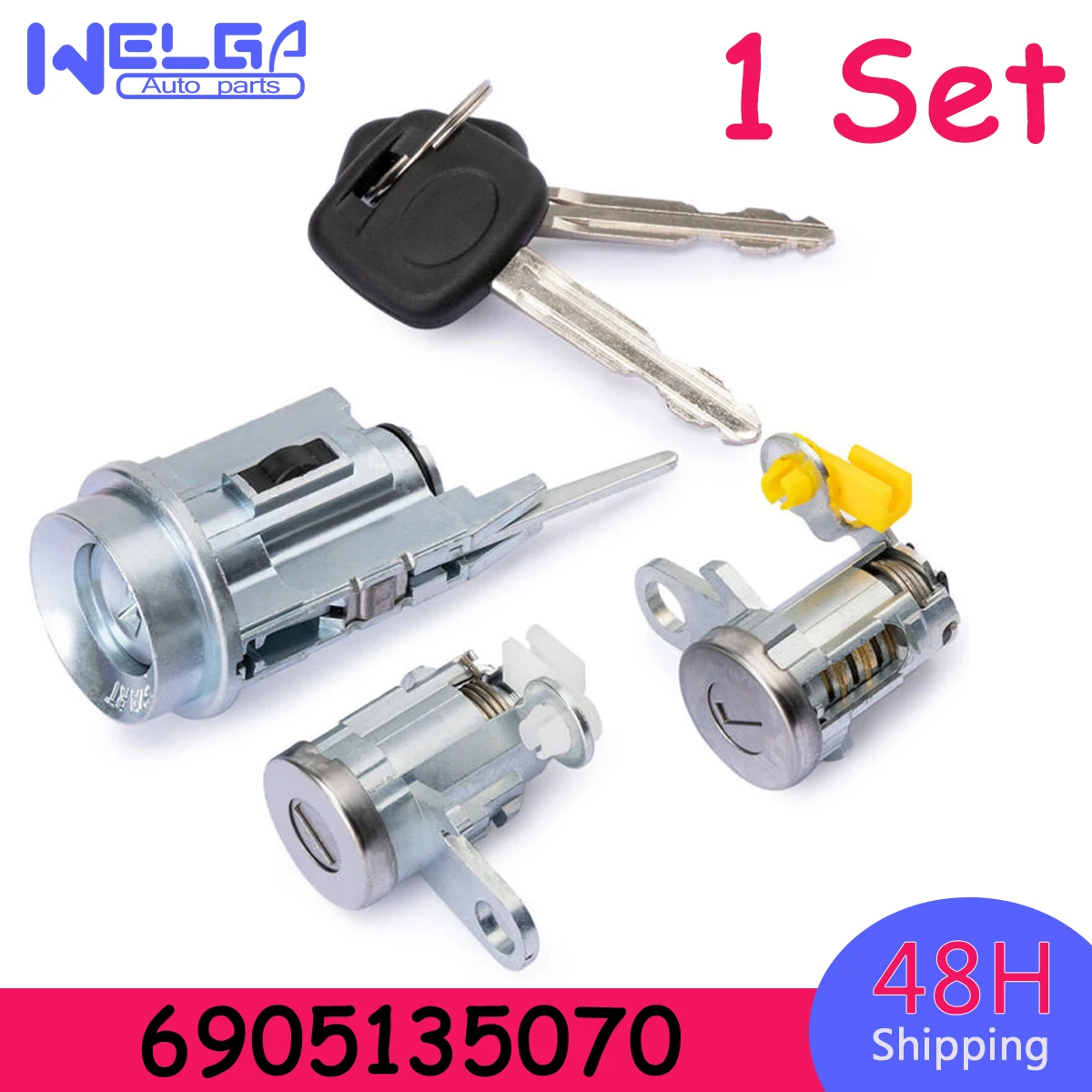 

Car Accessories 1Set of Door Lock & Key Ignition Barrel 6905135070 6905704020 DL108R 69051-04020 For TOYOTA TACOMA 1995-2004 New