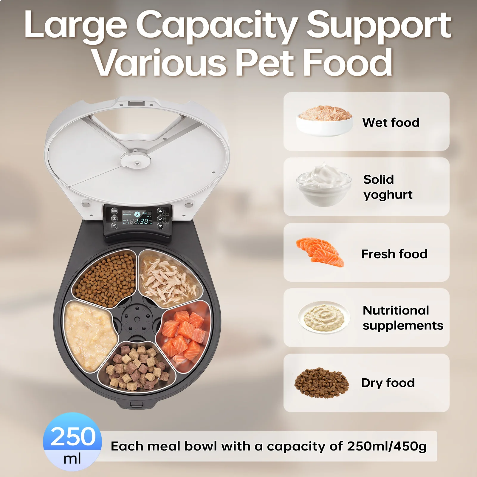 自動給餌器（ウェットグレイン対応、冷蔵・加熱機能付き、半導体 - Wet Food Automatic Pet Feeder Refrigerated のレビューと価格