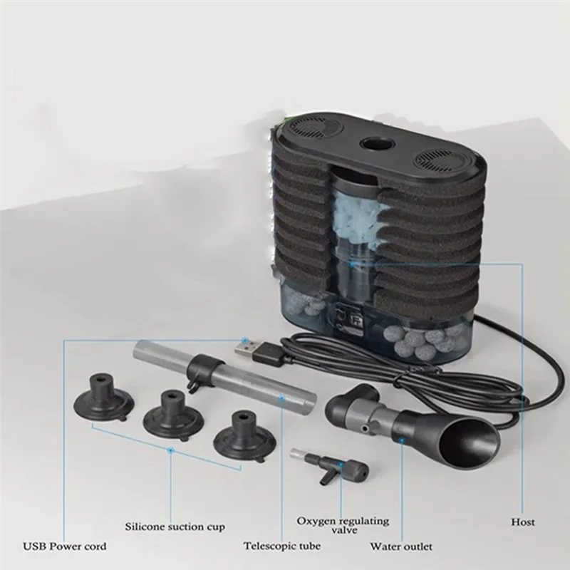 ABJO-Essential Air Lifting Internal Filter For Freshwater Aquariums, Suitable For Small And Medium Fish Tanks