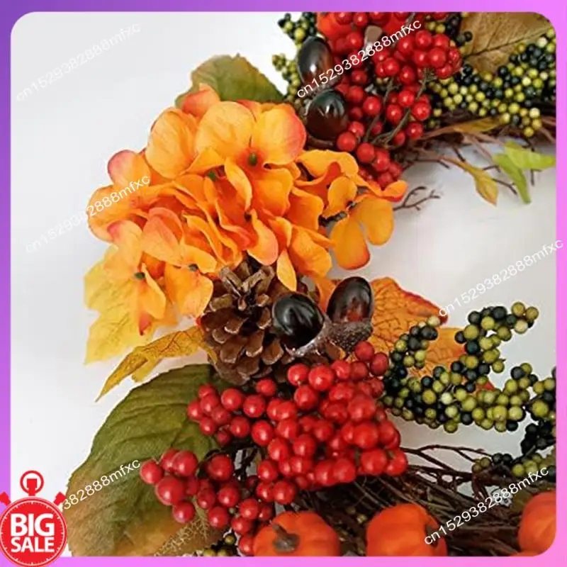 

Большая сделка, осенний декор, осенний венок для входной двери, тыквы, ягоды, венок, украшения для осени, Дня благодарения, урожай, фермерский дом Hom