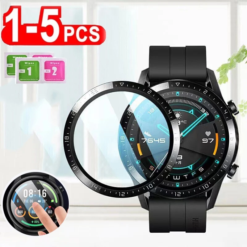 Soft Fibre Glass Protective Film For Huawei Watch GT 2 GT3 46mm 42mm Runner Screen Protector Film For GT2 Pro Case Cover Strap