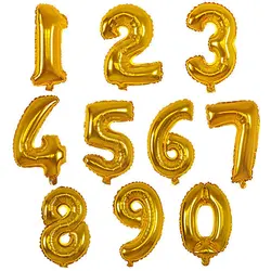 1 PCS Gold Silve Number Aluminium Foil Balloons 16 32inch Number Balloon Anniversary Happy Birthday Party Wedding