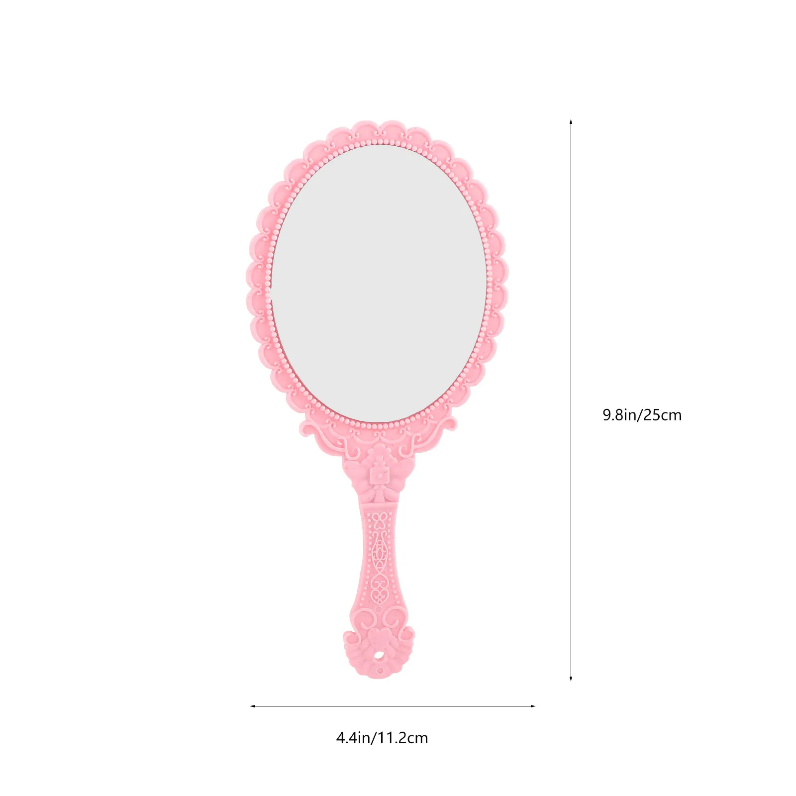 2pcs Women's Handheld Makeup Mirror with Vintage Carved Design, Distortion-Free HD Reflection