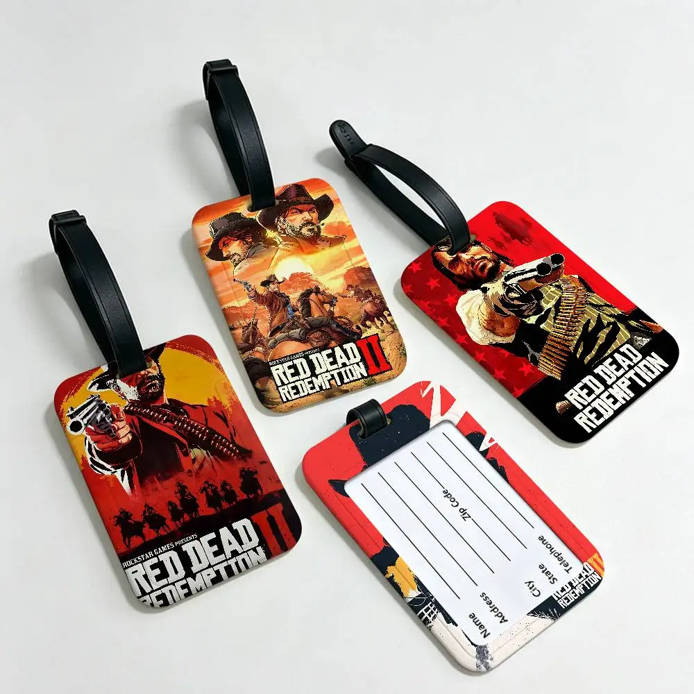 Game R-Red Dead-R-Redemptions 2 PVC Anti lost Luggage Identifier Tag Removable Information Card Holder Travel Baggage Tag