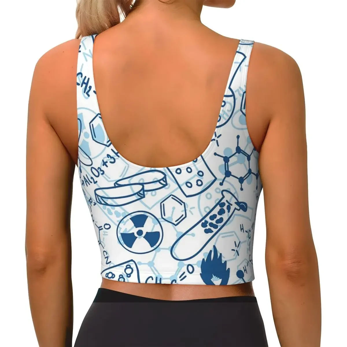 Custom Chemistry Women Sports Bra High Impact Vest Gym Workout Yoga Crop Tank Tops