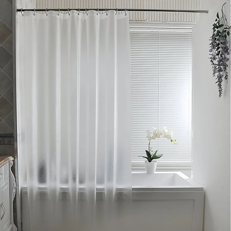 Silk Shower Curtain Waterproof Bathroom Partition Curtain Semi-Transparent 3D Three-Dimensional Silk PEVA Material Easy to Clean