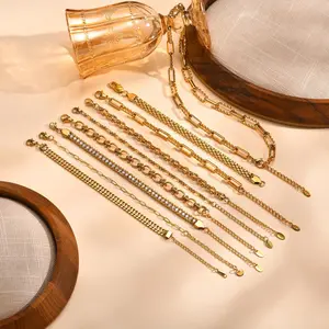 Bilezik - kadınsı güç, ataş, bilezik zinciri ayarlanabilir altın kaplama paslanmaz çelik 18K altın takı, katmanlı, istiflenebilir, sağlam 12-En çok satan, bilezik, altın ve 18 - №3