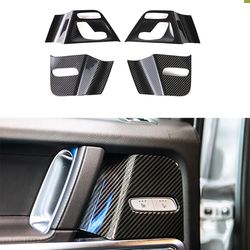 2019-2025Year Car Inside W463A Door Trims Cover W465 G500 G63 Inner Door Covers Carbon Fiber Interior Trims Handle Trims Plate