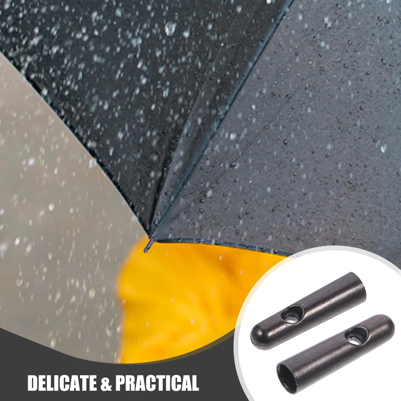 

10 Pcs Metal Umbrella Beads Parts Outdoor Parasol Tail Heads Replacement Pocket