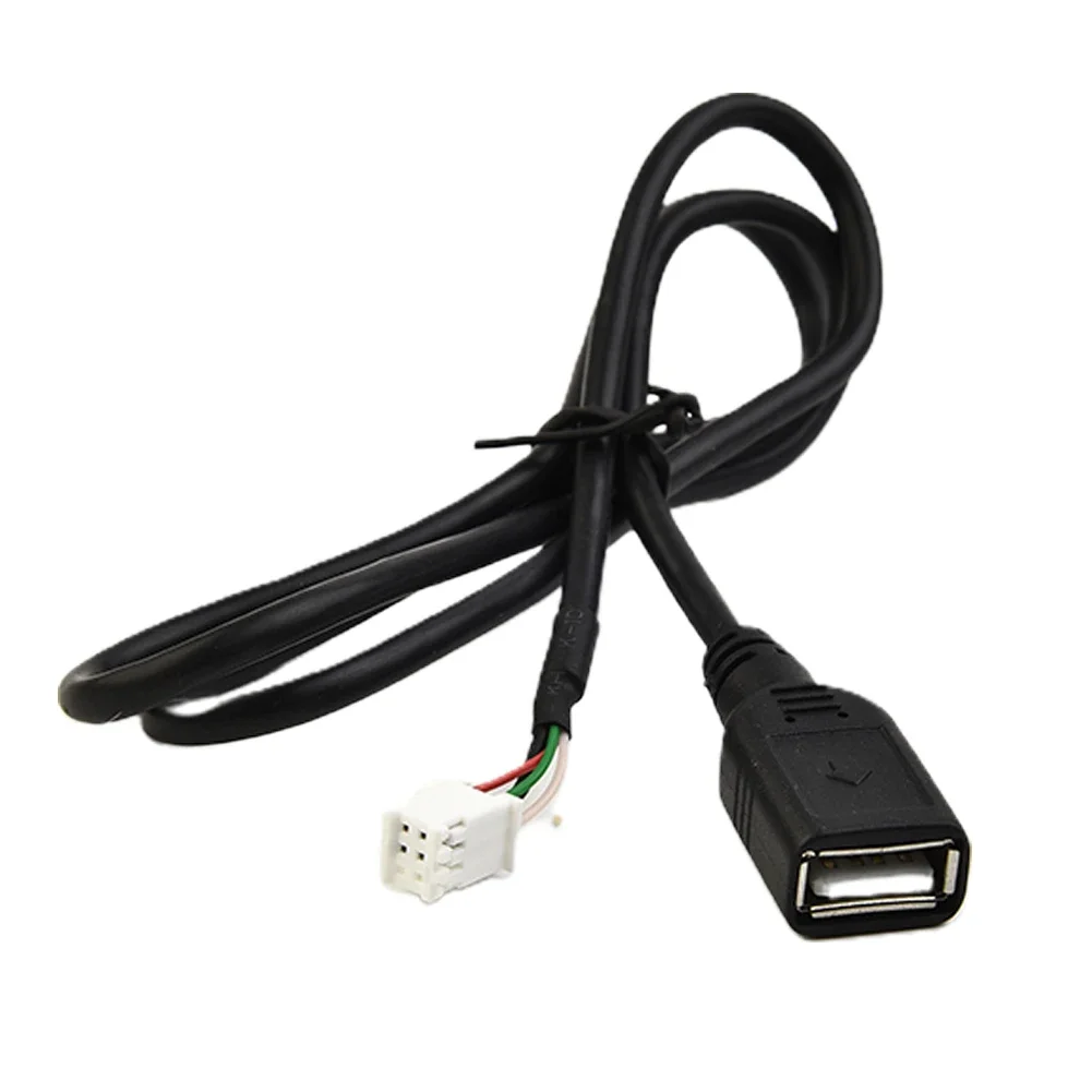 2 Stuks 75 Cm Auto Usb Kabel Adapter 4Pin & 6Pin Connector Usb Verlengkabel Adapter Autoradio Stereo usb Kabel Adapter