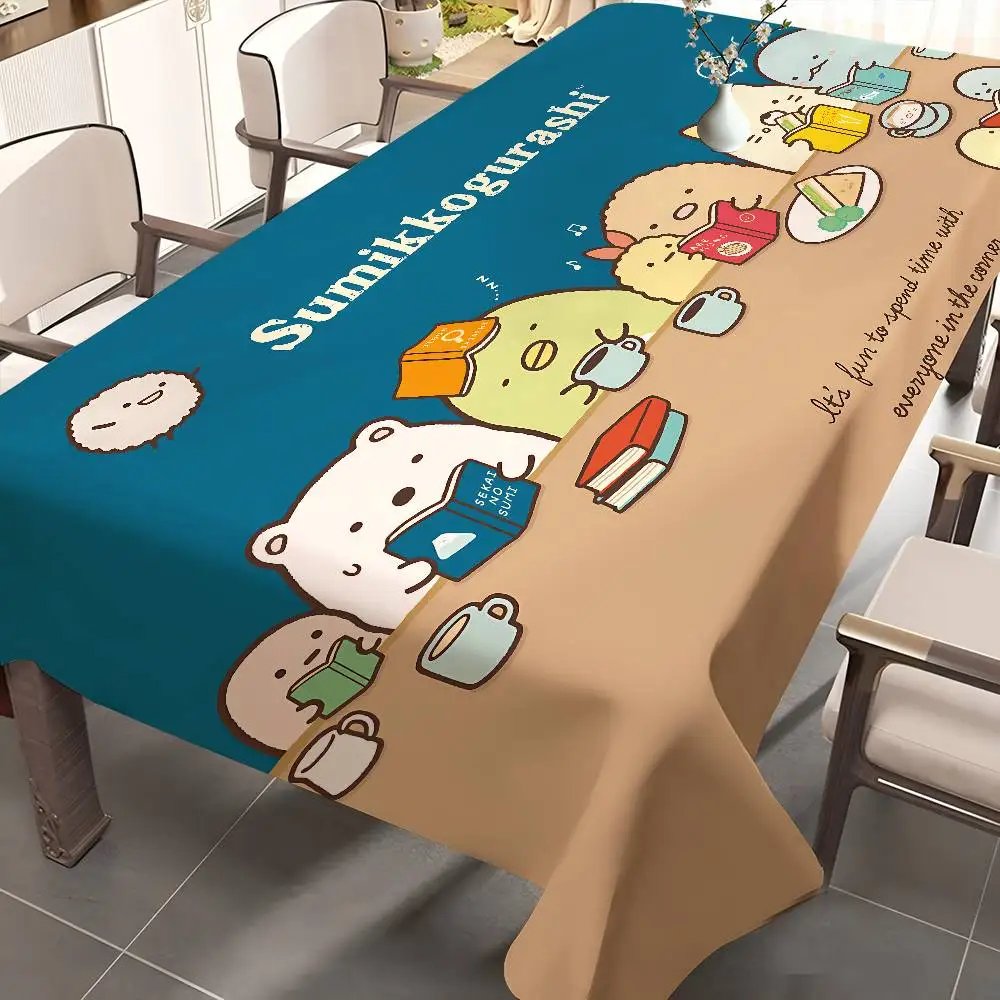 Mantel de dibujos animados rosa Sumikko Gurashi, Mantel Rectangular con manchas, Mantel, Mesa, mantel Impermeable, decoración