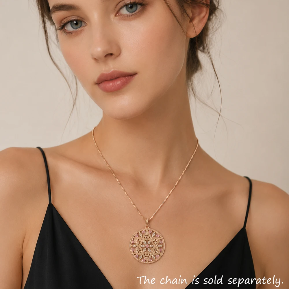 Pendant Flower Ornament Fashion Love Jewelry Europe Rose Gold Color 925 Sterling Silver Gift For Women