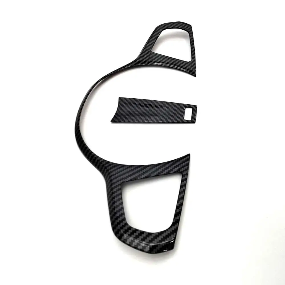 Black Carbon Fiber Look Steering Wheel Trim Cover For BMW 3 Series G20 2020-2022