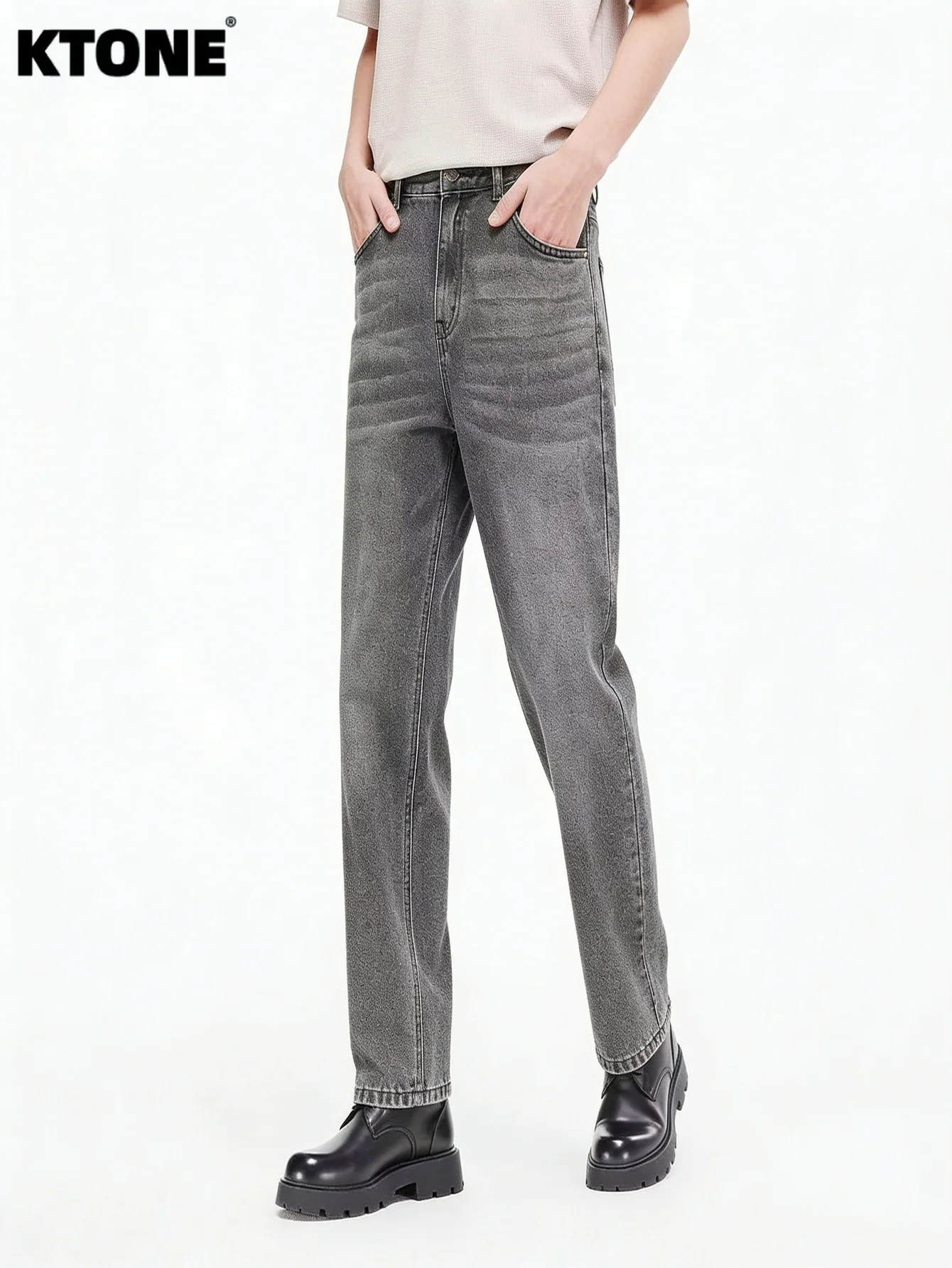 

Jeans Y2K Gray Slim Denim Light Retro Drip Harajuku Style No accessories or belts included