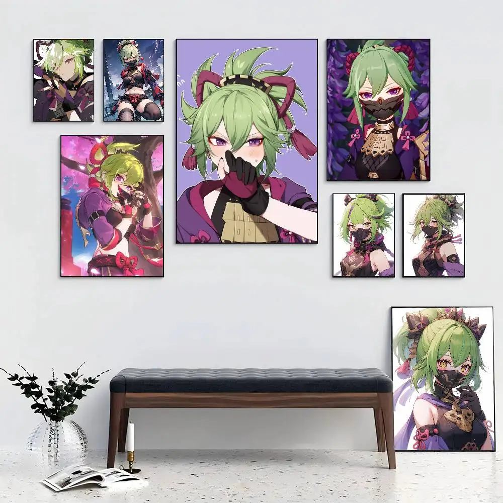 Kuki Shinobu Game G-Genshin I-Impact Posters Living Room Bar Cafe Quality Canvas Vintage Style Comics Painting Art Home Wall Dec