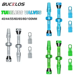 BUCKLOS Tubeless Valve MTB Bike Presta Valve CNC Aluminum Alloy Road Gravel Tubeless Tire Nipples Removable Core Bike Tire Parts