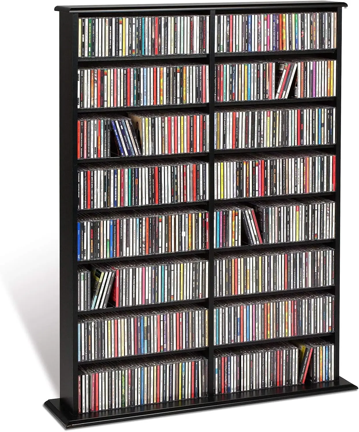 olumn Display Cabinet Media Storage, Double Width Wall, Black