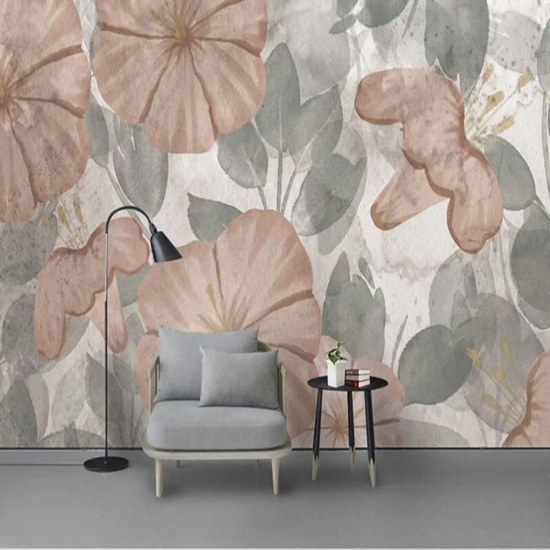 

Modern and simple Nordic retro floral sofa TV luxurious home decoration bedroom background wall