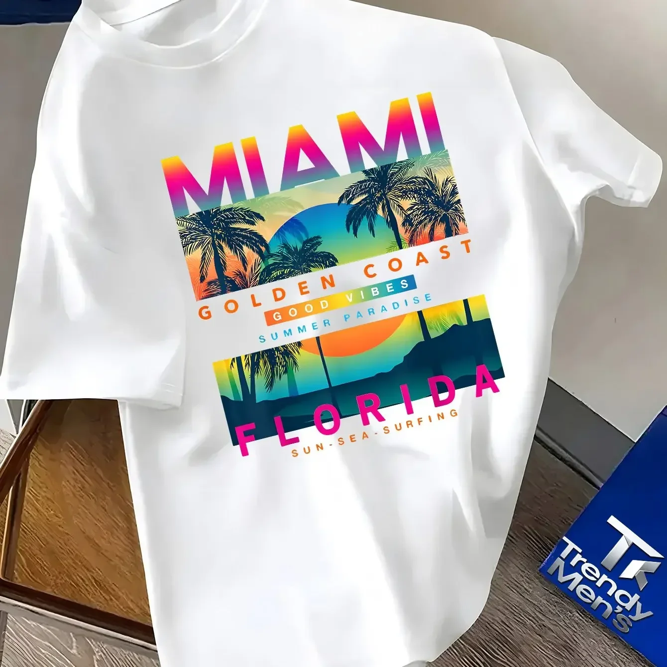 Bestselling Men's Miami Florida T-shirt 100% Cotton 