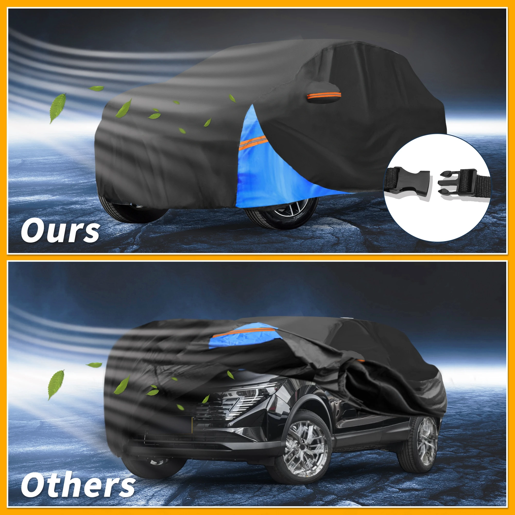 

Всепогодный водонепроницаемый автомобильный чехол Motoforti — устойчивый к УФ-излучению наружный полный внешний защитный чехол для Nissan Qashqai 210D-PU