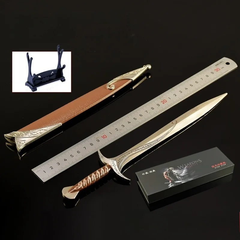Juego de Lord of Rings de 30cm, arma periférica, modelo de espada de espina, artesanía totalmente de metal, espada de juguete, caja de regalo para colección, regalos para amigos