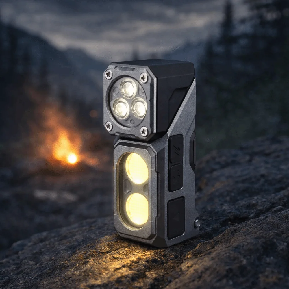 Portable Multi-Functional Corner Lamp One-Lamp Magnetic Cap Clip Light Level Display USB Charging Helmet Clip Light Night Use