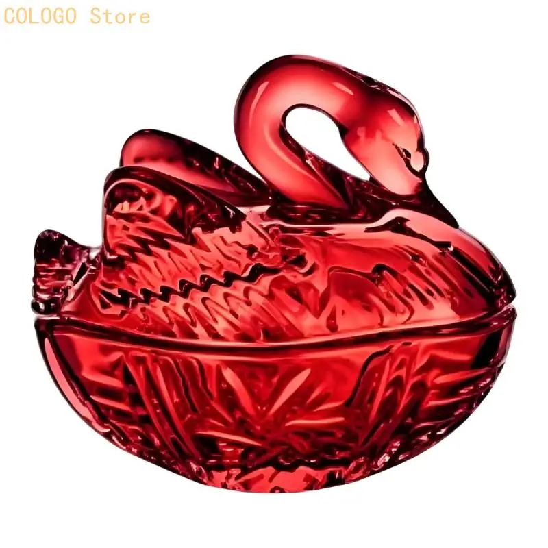Lidded Glass Storage Bowl, Decorative Home Jar for Snacks, Small Items or Entryway Display