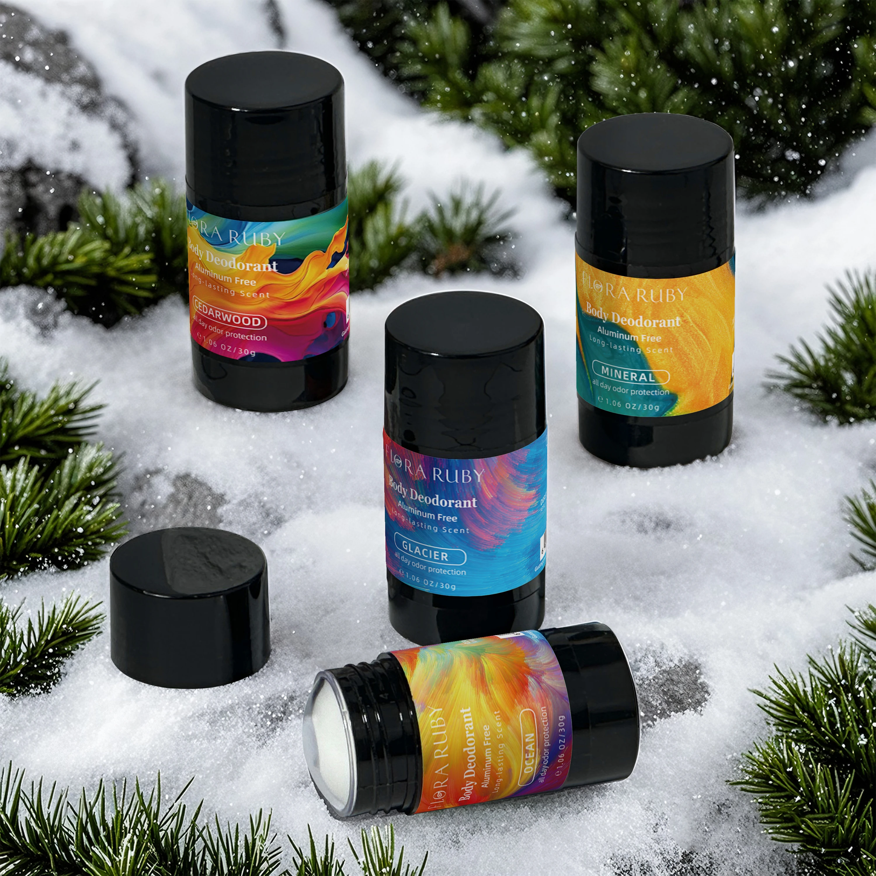 فلورا روبي خالية من الألومنيوم 48 ساعة من العطر الابتدائي تحت الإبط 30 جرام/1.06 أونصة عصا مزيل العرق رائحة تدوم طويلاً #2